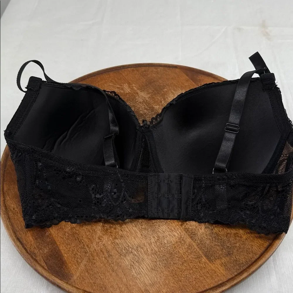 International Intimates Bra Wm 38D Black Lace Underwire
